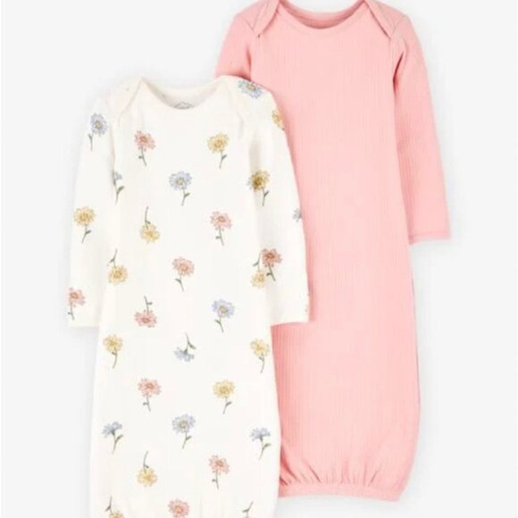 Carter's Baby Girl 2-Pack PurelySoft Sleeper Gowns - Newborn - NWOT - Picture 1 of 9